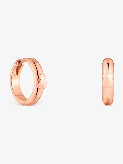 TOUS 12 mm Hoop earrings with bear and 18K rose-gold vermeil TOUS Basics
