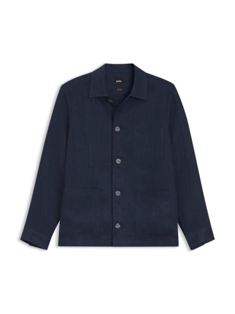 BOSS RELAXED-FIT OVERSHIRT IN ITALIAN-MADE LINEN TWILL