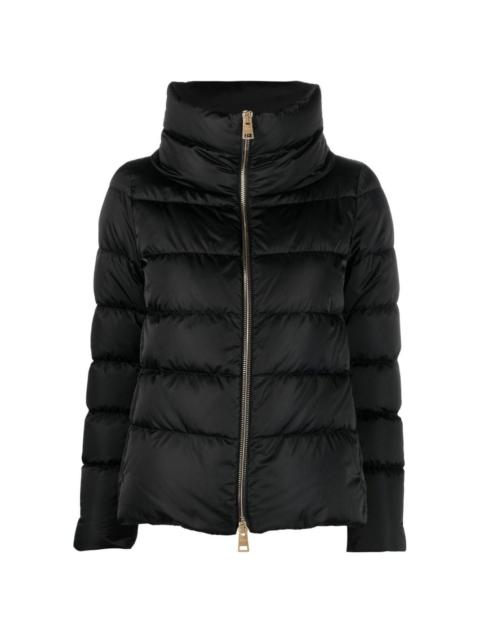 zip-fastening padded coat