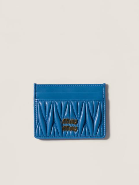 Miu Miu Matelassé nappa leather card holder