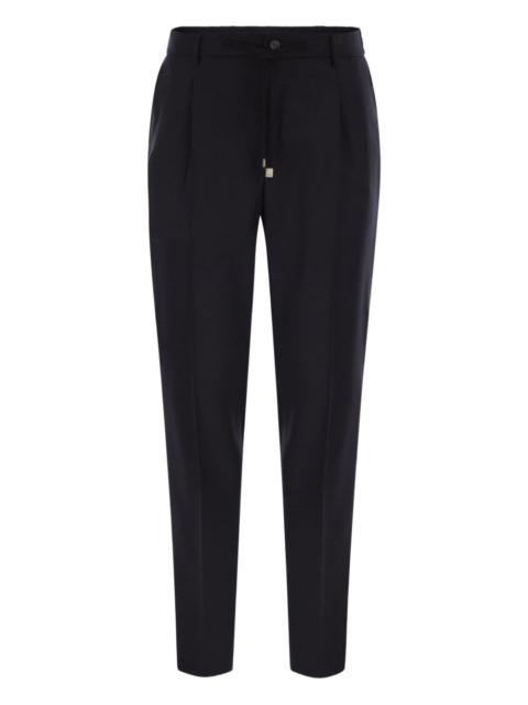 PESERICO pleat-detail drawstring-waist trousers