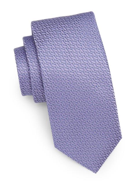 Canali Men's Zigzag Woven Silk Tie - Purple
