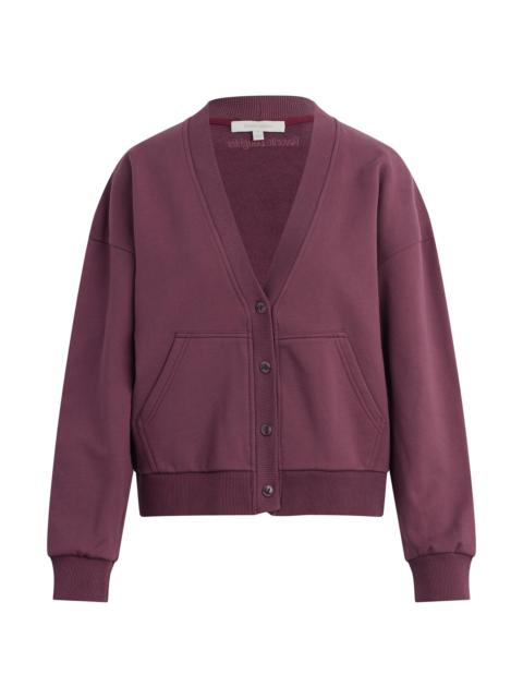 Favorite Daughter Women's The Cutesy Cotton V-Neck Crop Cardigan - Burgundy Dahlia