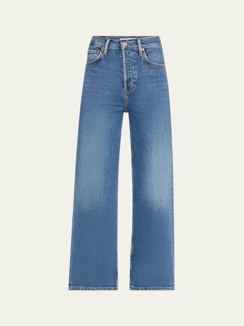 RE/DONE High Rise Wide-Leg Cropped Jeans