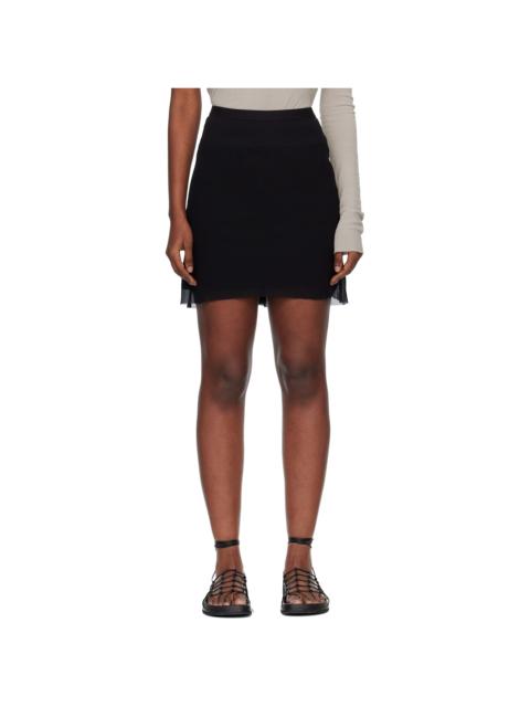 Rick Owens Black Temple Short Bias Miniskirt
