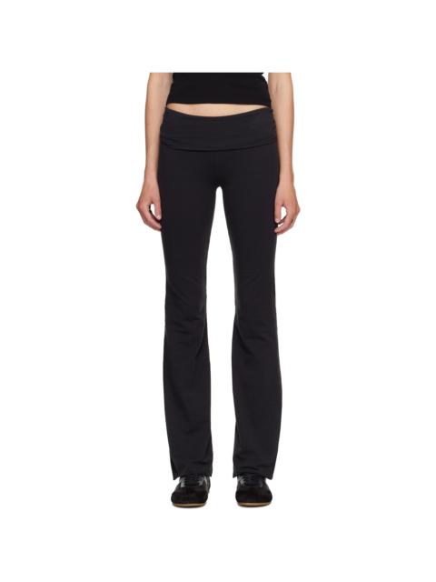 SKIMS Black Cotton Jersey Foldover Lounge Pants