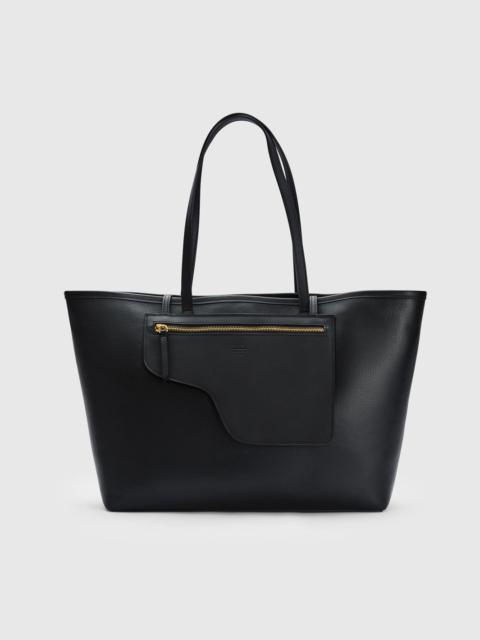 ATP ATELIER Eraclea Black Grained Leather/Leather Large tote bag