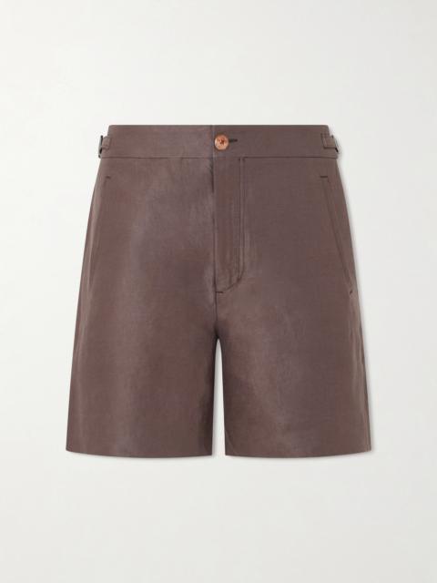 God’s True Cashmere Straight-Leg Linen-Twill Shorts