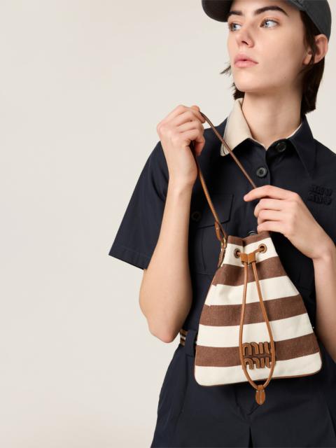 Miu Miu Striped fabric drawstring pouch | REVERSIBLE