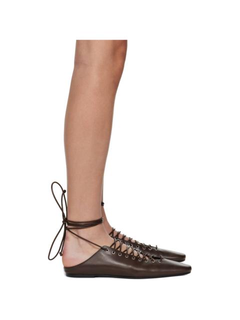 Dries Van Noten Brown Lace-Up Loafers