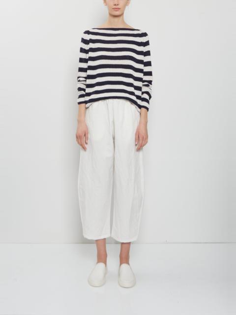 apuntob Cotton Linen Curved Trousers — Meringue