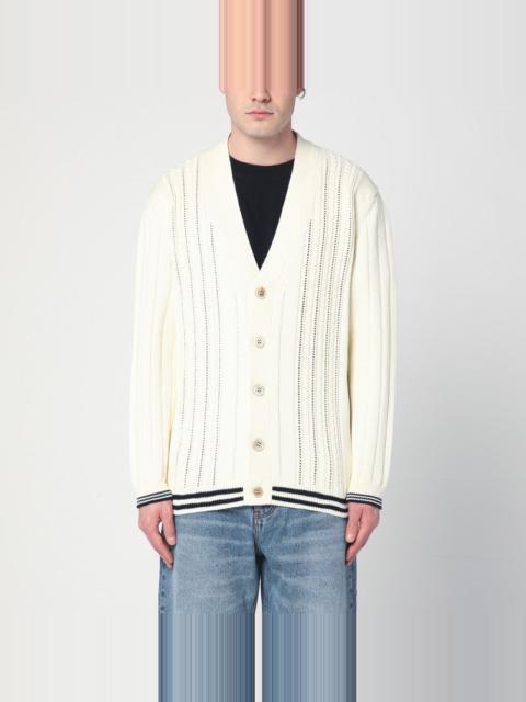 Golden Goose IVORY COTTON PERFORATED CARDIGAN