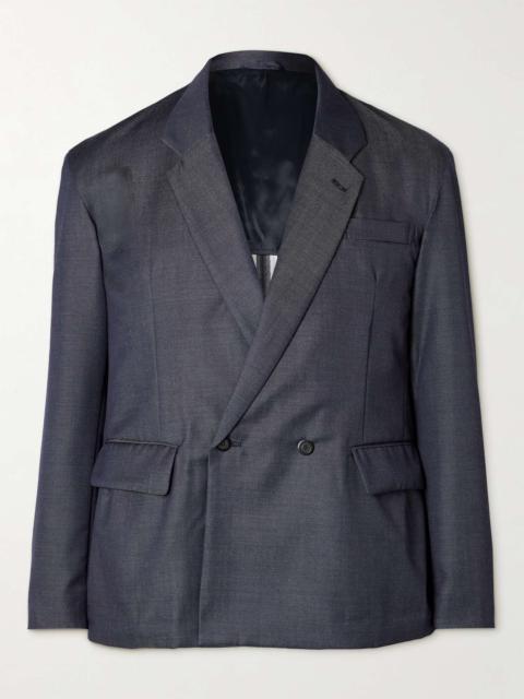 Double-Breasted Wool-Denim Suit Jacket
