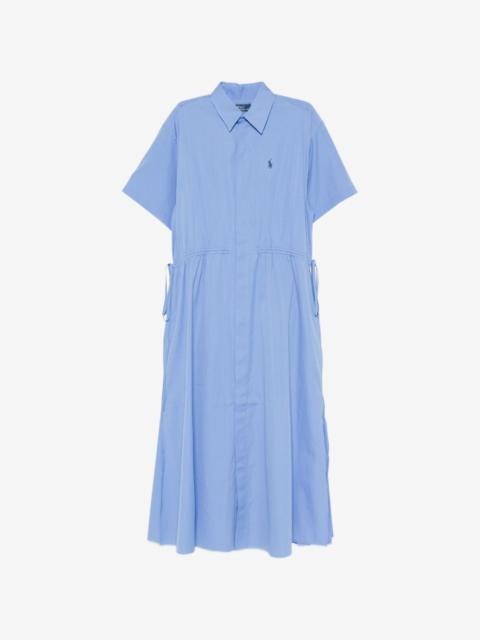 Polo Ralph Lauren logo-embroidered drawstring-waist midi shirt dress