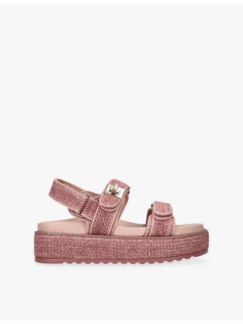 STEVE MADDEN Bigmona Raffia Flat Sandals
