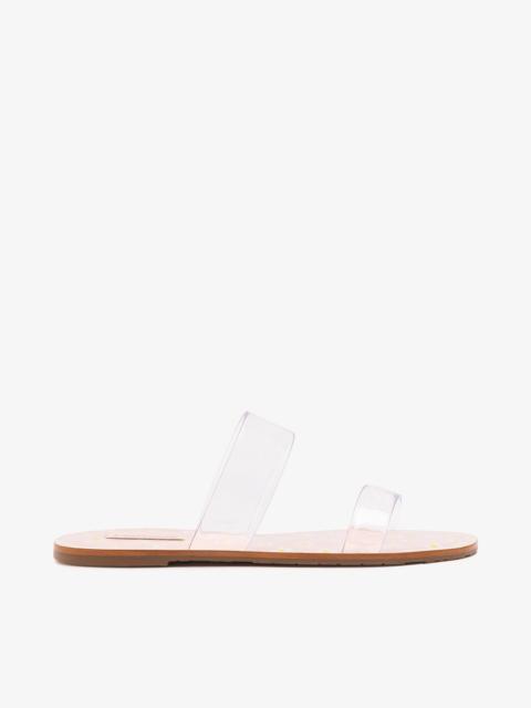 Larroudé Gabe Flat In Clear Vinyl and Pink Patent Leather