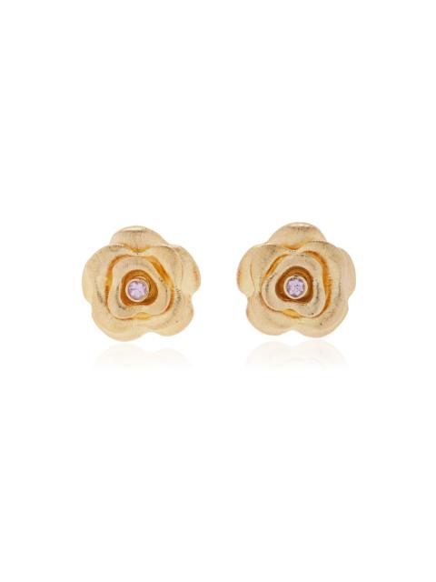 SYDNEY EVAN Large 14K Yellow Gold Sapphire Earrings gold