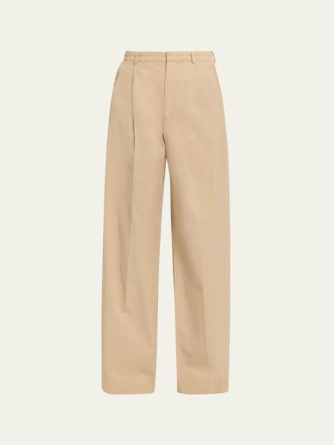 Vince Camille Mid-Rise Cotton-Blend Trousers