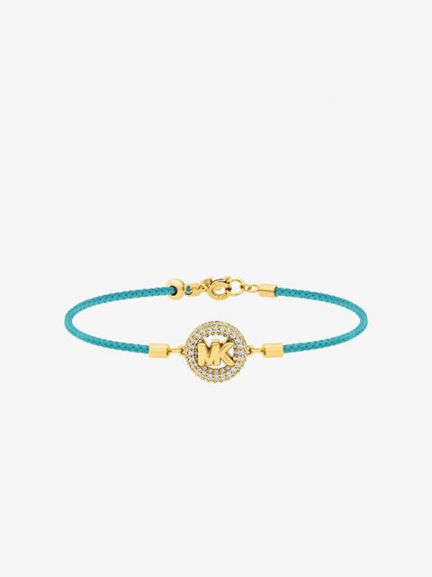 MICHAEL KORS Pavé Gold-Tone Logo Corded Bracelet