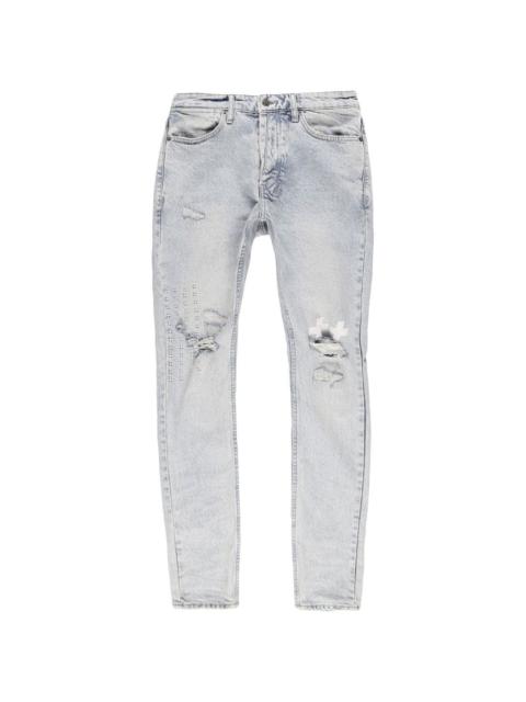 ripped-detail denim trousers