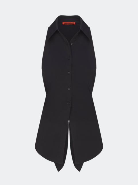 SIMONMILLER Loch Sleeveless Poplin Button Up In Black