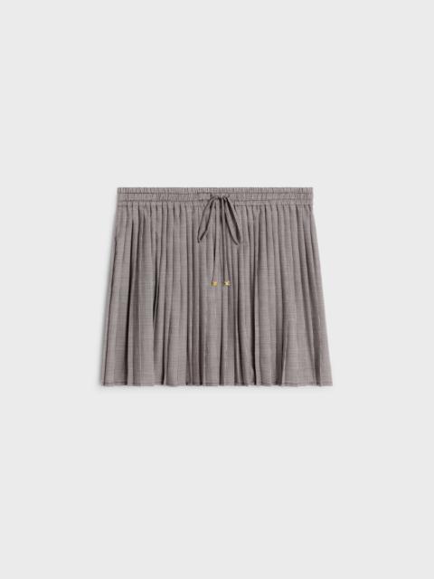 CELINE pleated pajama mini skirt in wool and silk