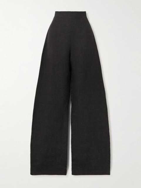 cortana Fania Linen And Wool-blend Wide-leg Pants