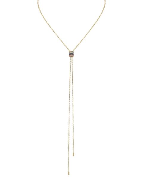 Boucheron Women's Quatre Classique 18K Tri-Tone Gold, Brown PVD & Diamond Pendant Mini Bolo Necklace - Gold