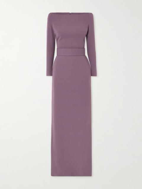 SOLACE LONDON Sabina Off-the-shoulder Stretch-crepe Maxi Dress