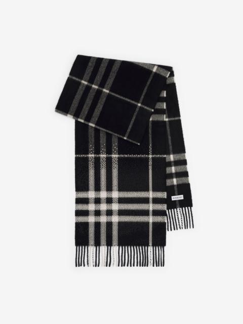 Burberry Embellished Check Cashmere Scarf
