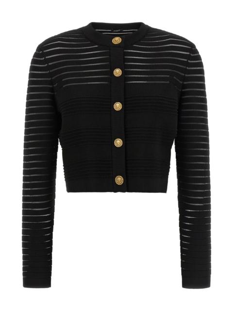 Balmain Semi-Transparent Stripes Cardigan