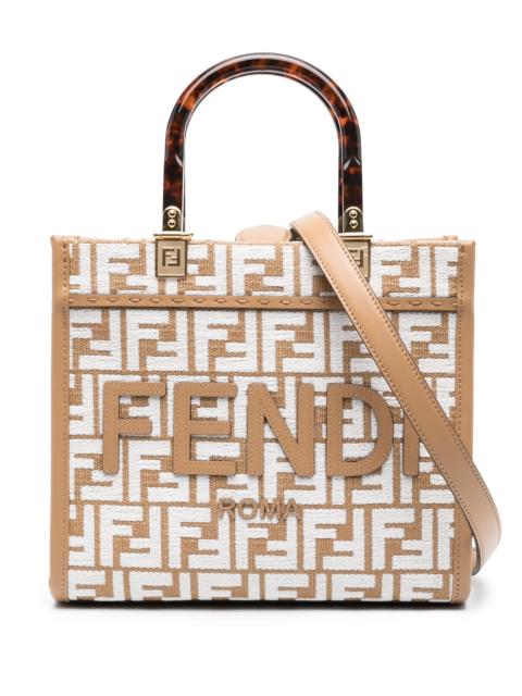 FENDI Medium Sunshine FF-motif Raffia Tote Bag