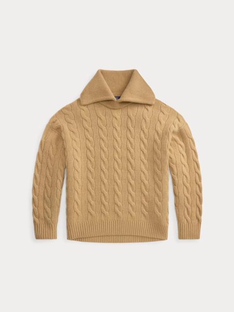 Polo Ralph Lauren Wide-Collar Cable Wool-Cashmere Sweater