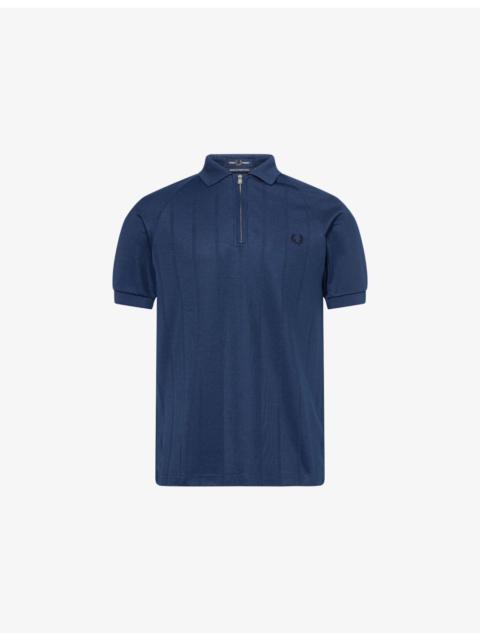 Fred Perry Embroidered-Logo Cotton-Blend Polo Top