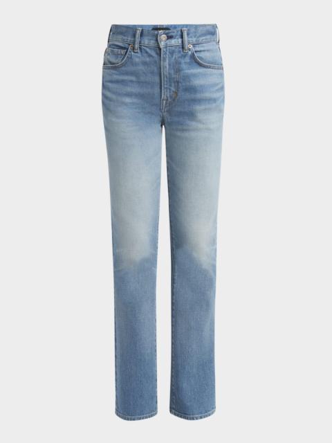 TOM FORD Summer Stone Washed Denim Straight-Leg Pants