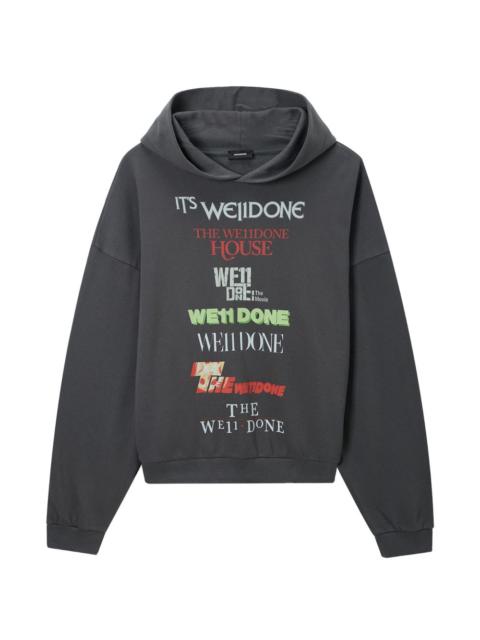 We11done hooded graphic sweatshirt