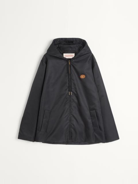 Valentino NYLON HOODED WINDBREAKER WITH VLOGO PATCH