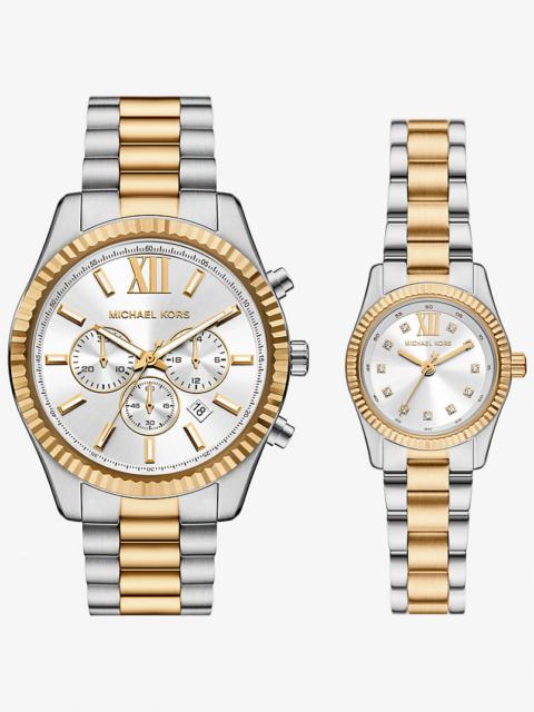 MICHAEL KORS Lexington His and Hers Two-Tone Watch Set
