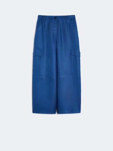 WEEKEND Max Mara WKIFINALE Linen gabardine cargo trousers - CORNFLOWER BLUE