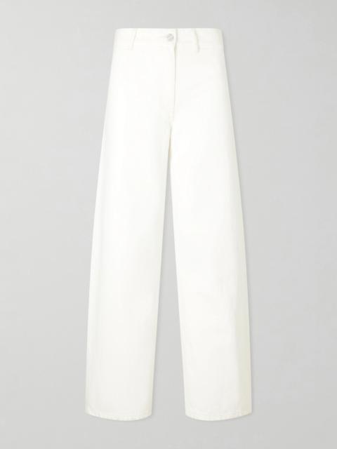 NILI LOTAN Megan mid-rise wide-leg jeans Cream