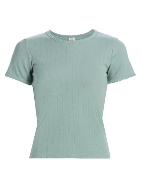 LESET Women's Pointelle Crewneck T-Shirt - Eucalyptus