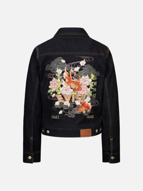 EVISU GOLDFISH AND FLORAL FLOW EMBROIDERY REGULAR FIT DENIM JACKET