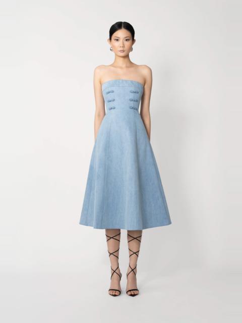 SAU LEE TWYLA DENIM MIDI DRESS