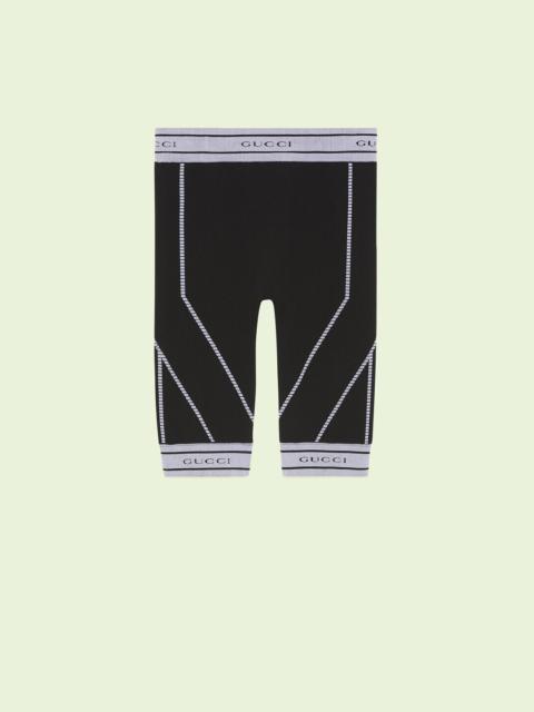 GUCCI Jacquard tubular jersey short leggings
