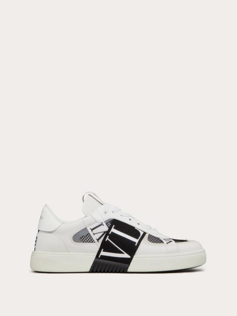 Valentino VL7N LOW-TOP SNEAKERS IN CALFSKIN AND MESH FABRIC WITH BANDS