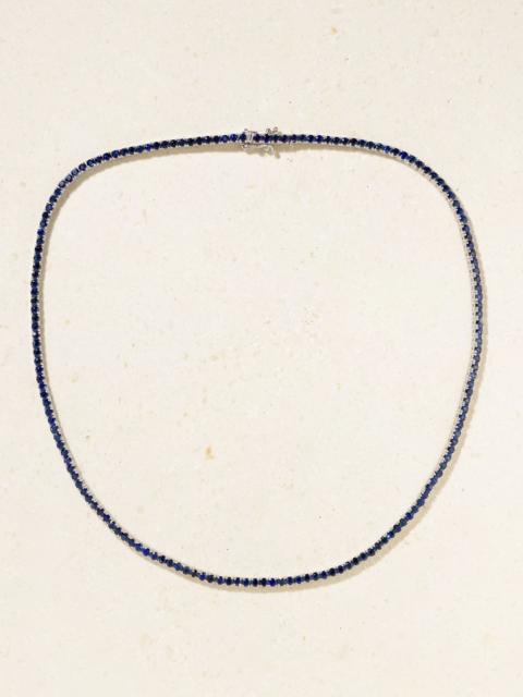 ROXANNE FIRST 14-karat white gold sapphire tennis necklace Gold