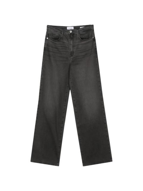 FRAME whiskering-effect washed straight-leg jeans