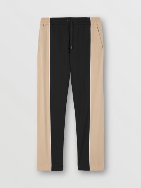 Contrast Stripe Grain de Poudre Wool Jogging Pants