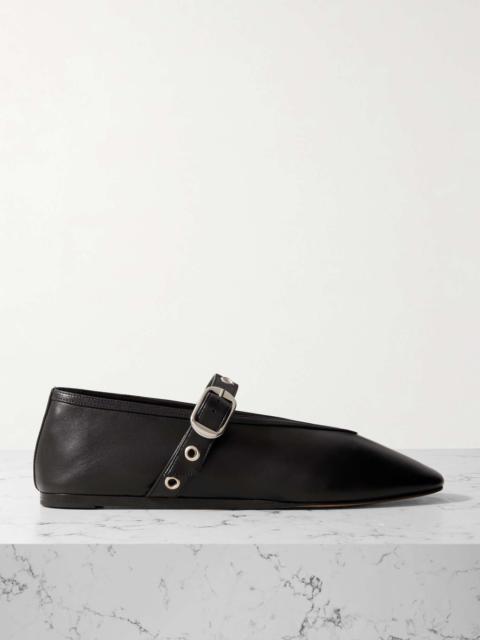 Stella eyelet-embellished leather Mary Jane ballet flats