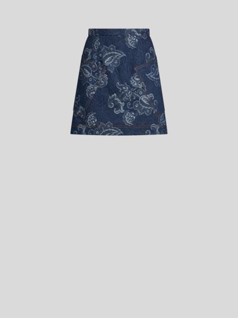 Etro JACQUARD DENIM MINI SKIRT